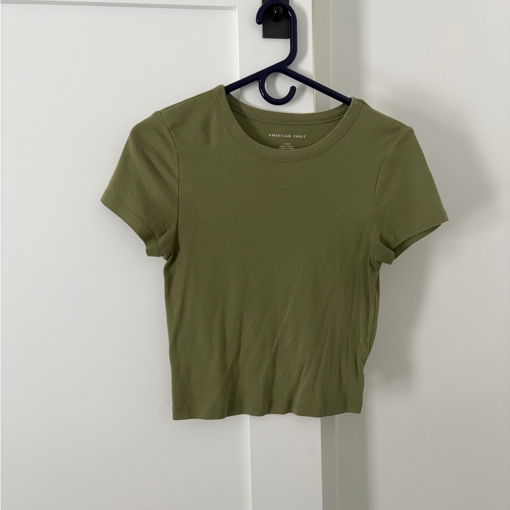 American Eagle Outfitters Sage Green Crop Top